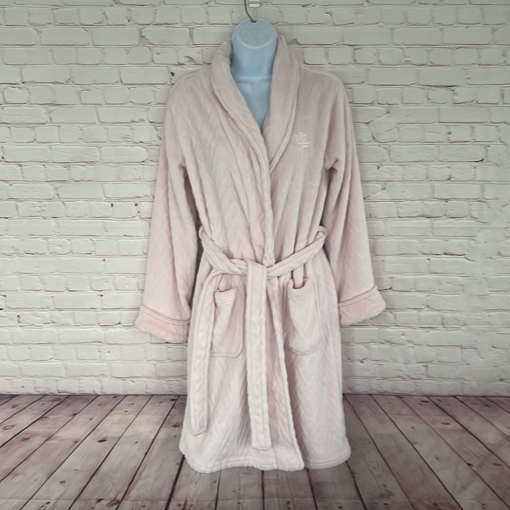 Lauren Ralph Lauren Black label light pink teddy robe size small